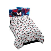 Marvel Spiderman Glitch Blue 7 Piece Full Bed Set, 100% Microfiber