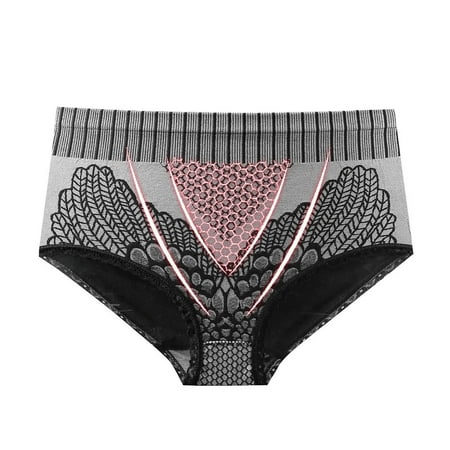 

Hesxuno Ladies Comfortable Solid Color Large Size High Waist Warm Belly Hip Lift Thin Waist Panties Underwear