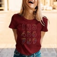 thumbnail image 3 of Tops de Manga Corta de las Mujeres Casual Impresa Camiseta Blusa Cuello Redondo Moda Poliéster Ligero Suave Cómodo para las Vacaciones Diarias de Trabajo de la Fiesta de Citas, 3 of 8
