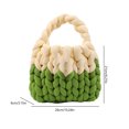 thumbnail image 3 of Bolsos Con Asa Superior Bolsas con asa superior para mujer Diseño tejido Bolsas simples de lana islandesa (verde oscuro), 3 of 9