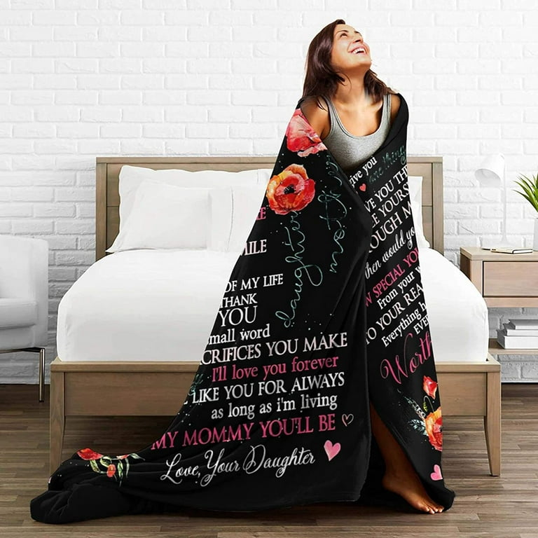 Livhil Mothers Day Gifts for Mom Blanket, I Love You Mom Gifts from Daughter for Mother, Mom Birthday Gifts for Mom, Best Mom Ever Gifts, Throw