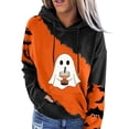 thumbnail image 4 of Oversized Hoodies for Women Halloween Retro Color Blocked Printed Long Sleeved Drawstring Fall Winter Clothes, 4 of 5