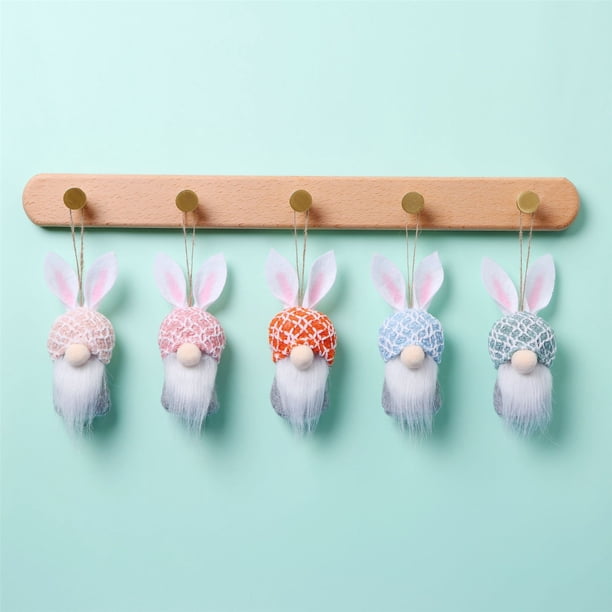 Adornos de conejito de Pascua sin rostro anciano enano muñeco de peluche decoración colgante Wmkox8yii gf6908