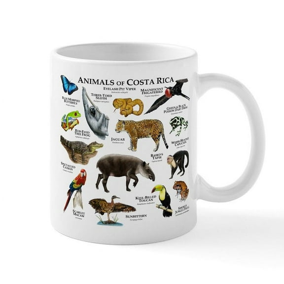 CafePress - Costa Rica Animals Mug - 11 oz Ceramic Mug - Novelty Coffee Tea Cup