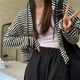 thumbnail image 2 of Sudadera Con Capucha De Rayas Sueltas Para Mujer, 2 of 8