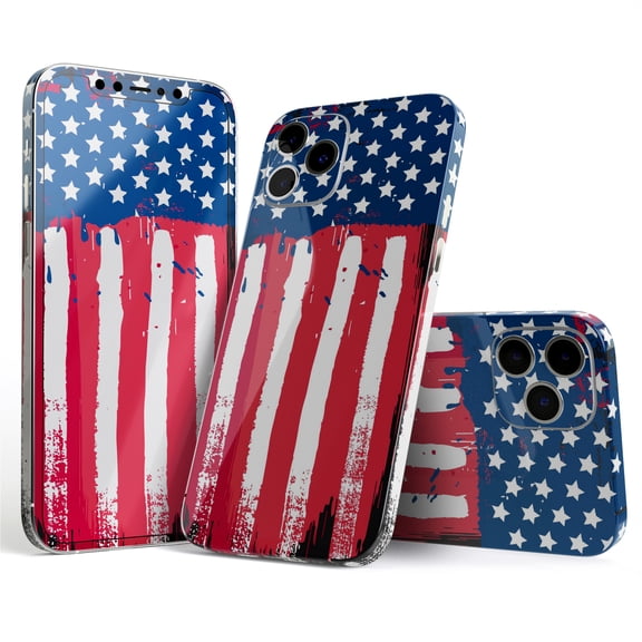 DesignSkinz Grungy Vector American Flag Full-Body Skin Decal Wrap Cover for iPhone 16 Pro Max