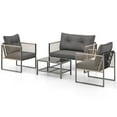 thumbnail image 1 of Gymax Set Of 4 Patio Furniture Set PE Rattan Conversation Sofa Set w/ Thick Cushions, 1 of 7