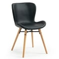 thumbnail image 3 of Set of 2 Batia Gray Velvet Fabric Dining Chairs with Black Iron Legs, 3 of 6