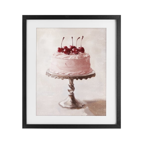 Stupell Industries Transitional Cherry Cake Delight Black Framed Print Under Glass, 13 x 16, by Svetlana Aleynikova