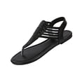 thumbnail image 2 of ssuyfkrb Black Sandals for Women,Womens Sandals Comfortable,Womens Shoes Sandals,Open Toe,Sequin,Flat Heel,Casual,Black,S, 2 of 9