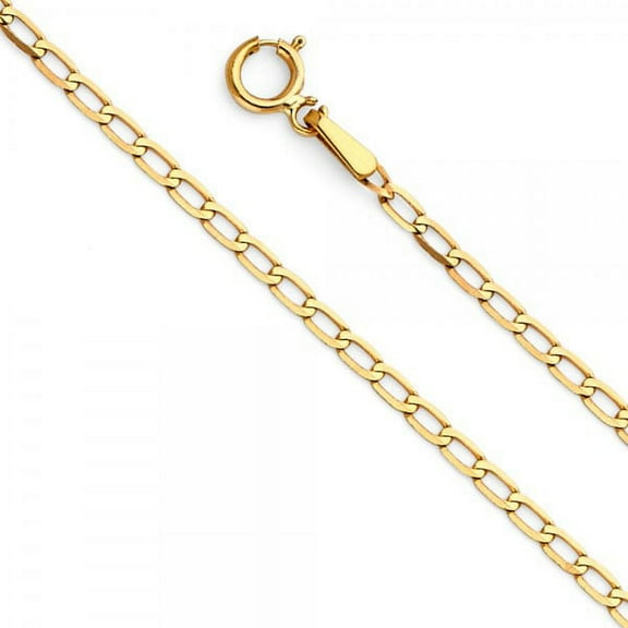14K Gold 2mm Figaro 1/1 Open Chain :  22"