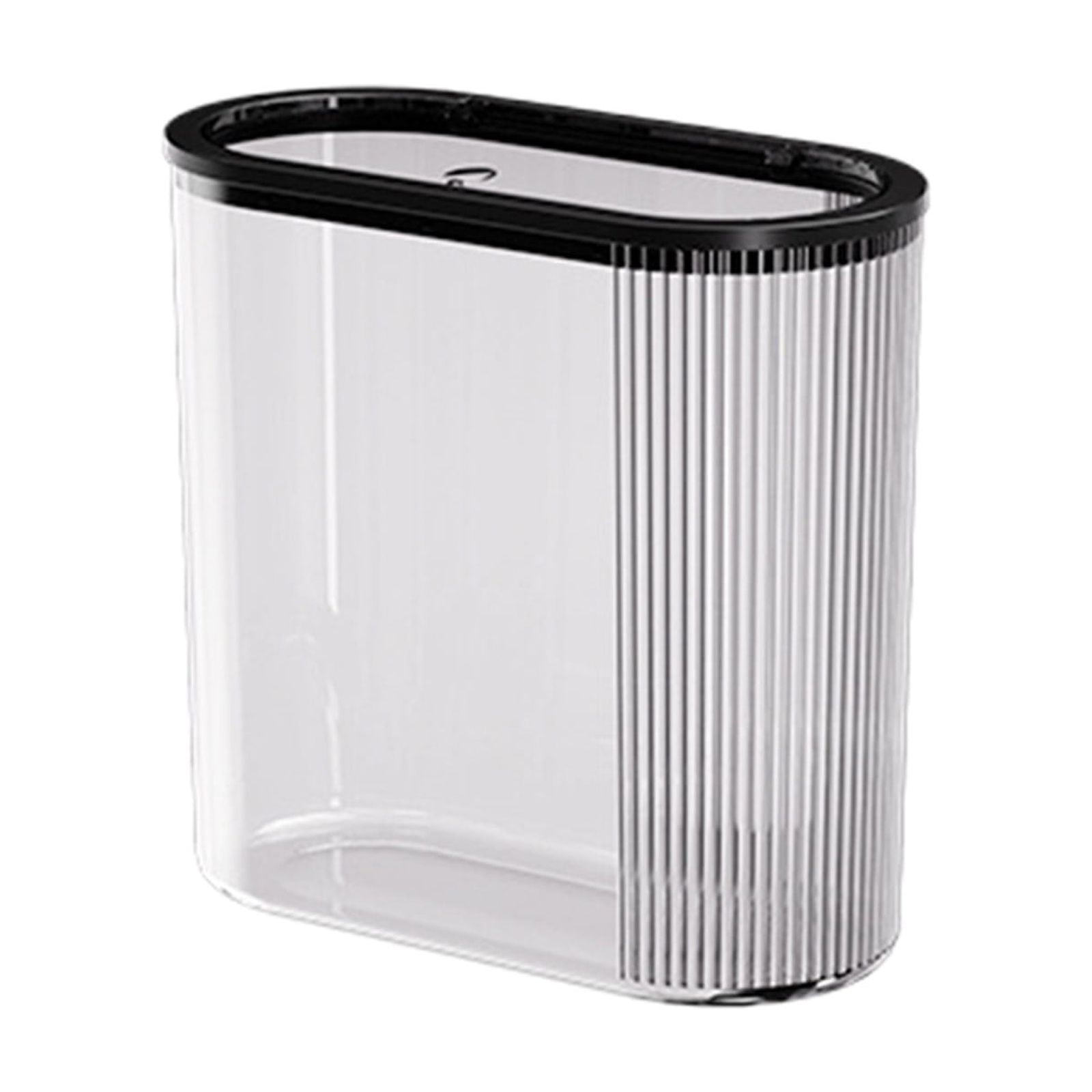 Kitchen Trash Can, Step-On Garbage Can with Lid, Tall Kitchen & Bathroom Trash Can, Small Office Waste Bin, Clear - Xuniizn
