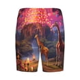 thumbnail image 2 of Lsque Lantern Giraffes Magical Forest Mens Sleep Pajama Shorts,Short Pajama Pants, Cotton Ultra-Soft Knit-Large, 2 of 9