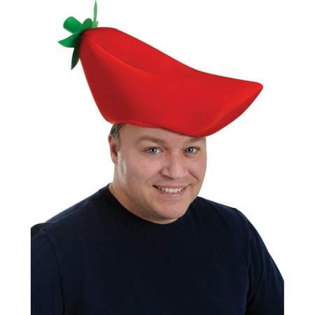 Plush Chili Pepper Hat Adult Halloween Accessory