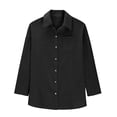 thumbnail image 4 of Button Pocket Shirt Women Long Sleeve Soft Cotton Weave Casual Blouse, 4 of 5