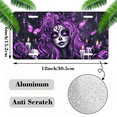 thumbnail image 2 of 1 Pcs 2D Flat License Plate Covers & Frames, Gothic Sugar Skull Girl For Decorative Front, Waterproof For Decoration Aluminum License Plate Covers & Frames Cover For Men Women, 12" X 6", 2 of 7
