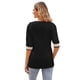 thumbnail image 4 of Blusa con costura de encaje, blusa de manga corta, blusa de encaje para mujer, blusa de media manga para mujer, blusa con cuello en V, diseño aerodinámico, 4 of 6