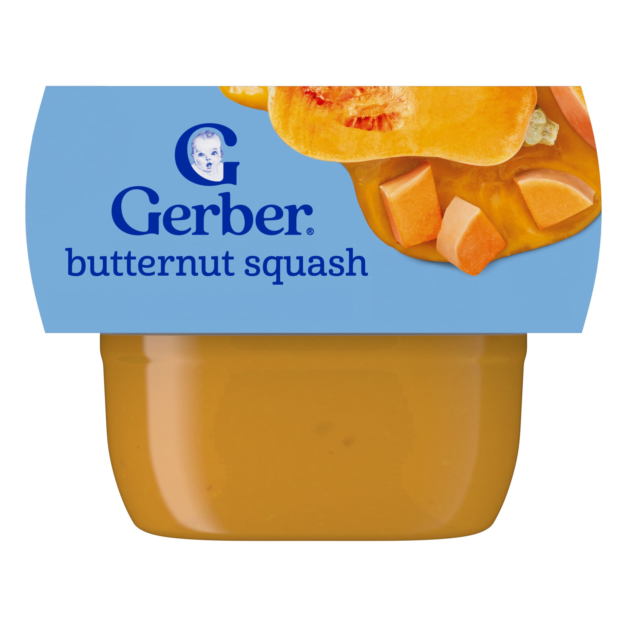 (4 pack) Gerber 1st Foods Natural for Baby Baby Food, Butternut Squash, 2 oz Tubs (2 Pack)