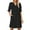 Black, variant on Womens Dresses Summer Short Sleeve V Neck Ruffle Hollow Out Eyelet Mini Dress for Women Black L