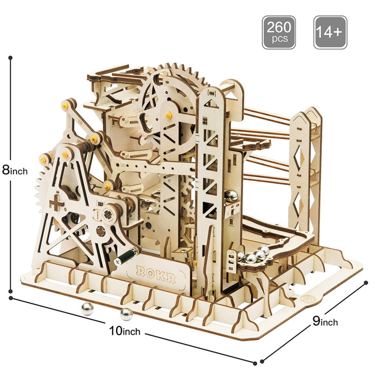 DIY 3D Robotime ROKR Assembly Mechanical Wooden Marble Run Puzzle