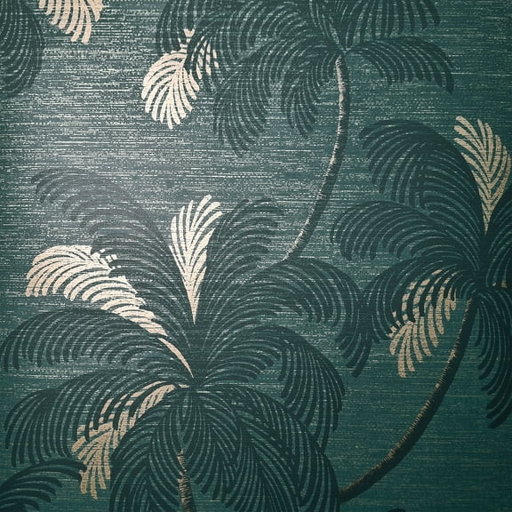 Fine Decor Jones Teal Palm Tree Wallpaper