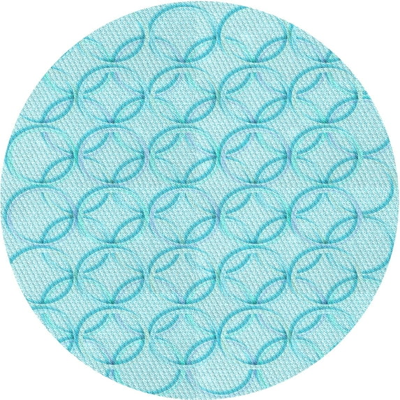 Ahgly Company Machine Washable Indoor Round Transitional Blue Diamond Blue Area Rugs, 6' Round