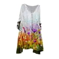thumbnail image 1 of Leutsin Robe Vintage à Fleurs pour Femmes Grande Taille, Manches 3/4, Style des Fêtes, 1 of 5