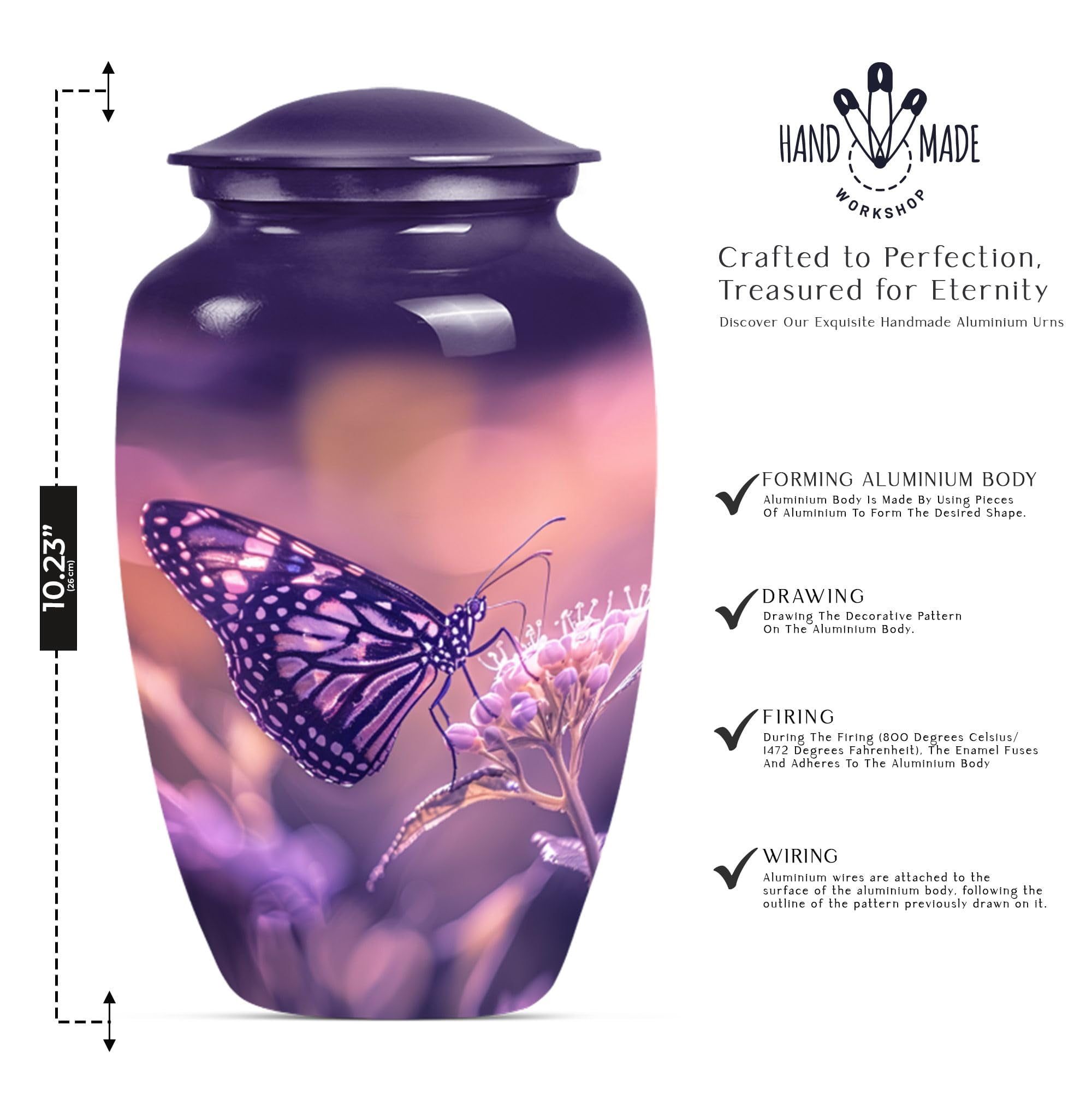 SUBSH Burial Urns for Cremated Remains - Decorative Urns - Cremation Memorial - Ash Holders for Human Ashes