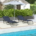 thumbnail image 6 of Outsunny 2 Chaise Lounge Pool Chairs, Folding, Reclining, Dark Blue, 6 of 9