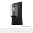 thumbnail image 7 of Hunter - Kerrison 1-light Natural Black Iron, Small Sconce Light, Dimmable, Modern Style, for Bedrooms, Dining, Living Rooms - 19544, 7 of 7