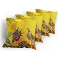 thumbnail image 5 of Ambesonne Ocean Throw Pillow Cover 4 Pack, Seashells Animal Grunge, 18", Yellow Teal, 5 of 7