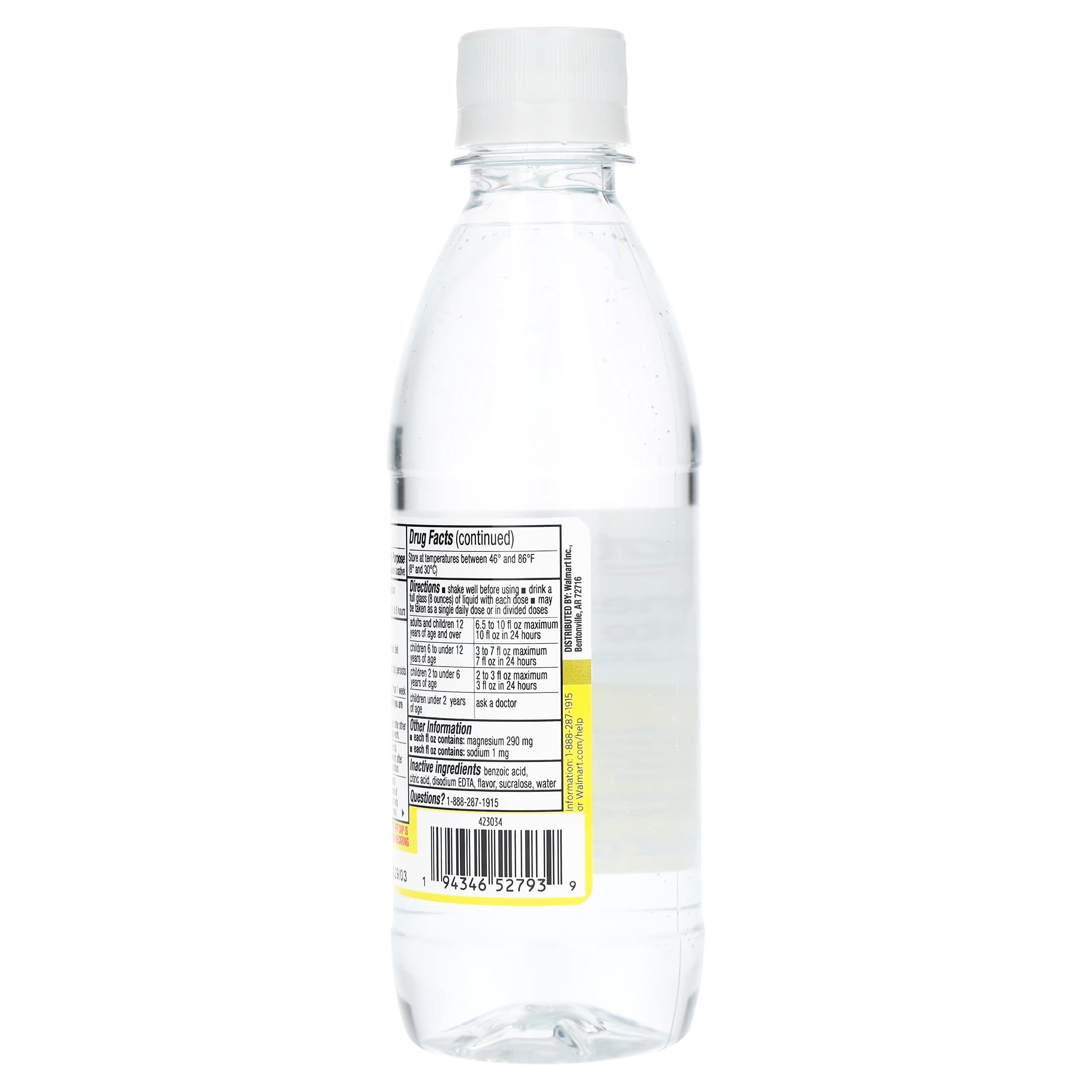 (12 pack) Equate Magnesium Citrate Saline Laxative, Lemon Flavor, 10 oz