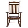 thumbnail image 4 of Pemberly Row Traditional Hardwood Indoor/Outdoor Porch Rocker in Brown, 4 of 6