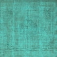 thumbnail image 1 of Ahgly Company Indoor Square Oriental Turquoise Blue Industrial Area Rugs, 6' Square, 1 of 4