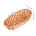 thumbnail image 2 of UPGRATOR 10Pcs Oval Plastic Bread Basket Brown For Food Storage Woven Texture Rustic Design, 2 of 7