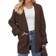 thumbnail image 3 of UVN Sweaters for Women Fall Winter Open Front Cardigans Long Sleeve Oversized Casual Soft Knit Outerwear Coats with Pockets, 3 of 9