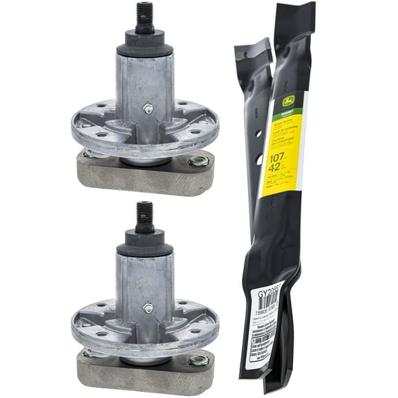 OEM Spindle and Mower Blade 2 Pack John Deere L 100 105 110 111 120 130 L1742