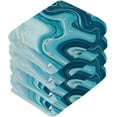 thumbnail image 3 of SKYSONIC 4 PCS Blue Abstract Marble Washcloths, 12"x 12" Cotton Wash Cloths, Highly Absorbent and Soft Face Towels for Bathroom,Gym,Hotel and Spa, 3 of 7