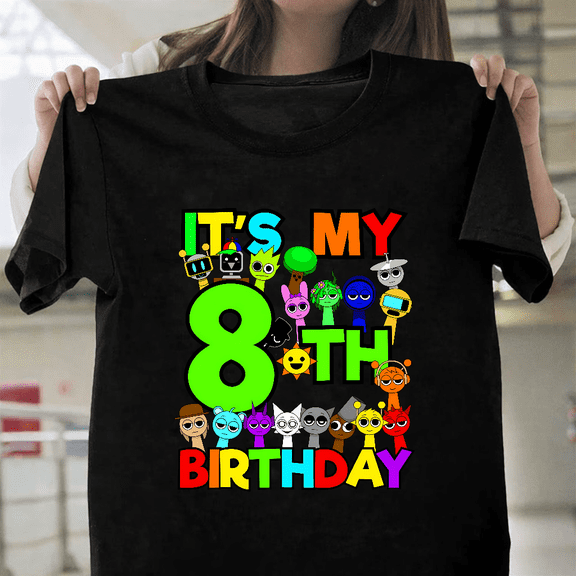 Sprunki Party Decorations 8 Year Old Birthday Unisex T-Shirt, up to size 3XL.