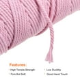 thumbnail image 3 of Uxcell Cotton Rope Twine String Twisted Braided Cord, Light Pink 100m/109 Yard for Wall Hanging, Macrame Knotting, 3 of 5