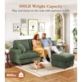thumbnail image 5 of Welzona 87" Corduroy Sofa, Modern 3-Seater Couch with 2 Throw Pillows, Tool-Free Assembly, Green, 5 of 10
