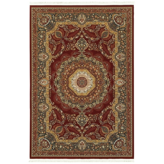 Moretti Wembley Area Rug 113R2 Red Eye Rings 6' 7" x  9' 6" Rectangle