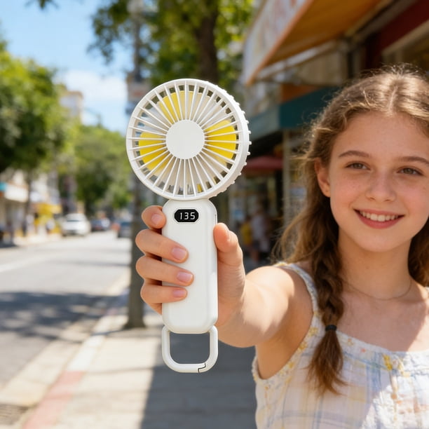 Portable Handheld Fan Rechargeable Fan 5 Speeds Mini Travel Fan Summer Gifts