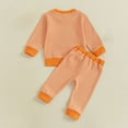 thumbnail image 5 of Mercatoo Toddler Striped Pumpkin Sweatpants Sets First Halloween Crew Neck Sweatshirts Joggers Pants Sweatsuit for Baby Boys, 5 of 9