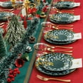 thumbnail image 4 of 175PCS Christmas Plastic Dinnerware Sets - Gold and Green Christmas Plates with Snowflake for 25 Guests Include 50Plates, 25Cups, 25Forks, 25Knives, 25Spoons, 25Napkins for Xmas Party, 4 of 18