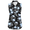 thumbnail image 6 of Xdegoge Sleeveless Blouse for Women V Neck Lapel Collar Work Office Tank Tops Retro Vertical Striped Print Slimming Fit Breathable Soft Satin Fabric Summer Tops, 6 of 6