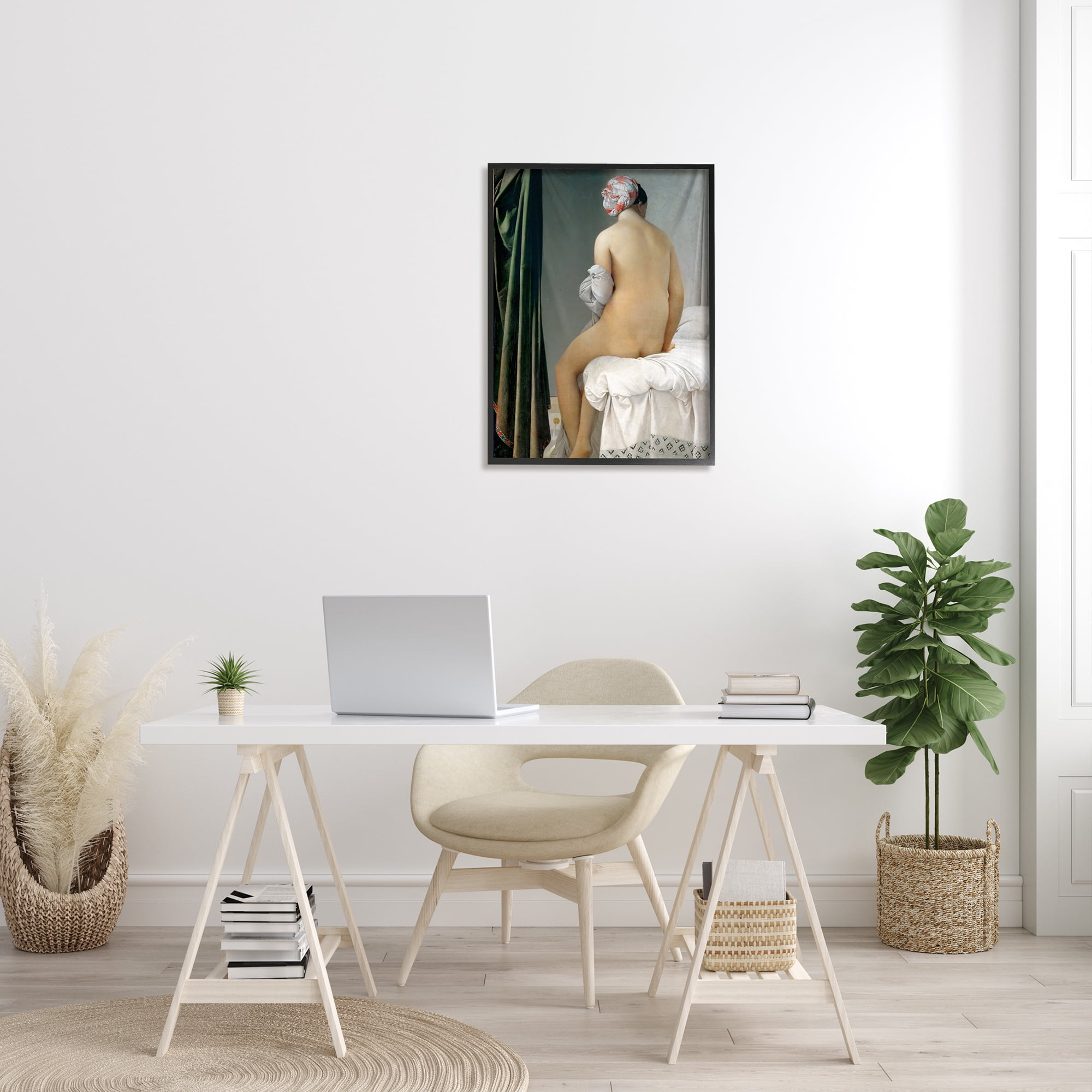 Stupell Industries La Baigneuse Valpincon Jean Auguste Dominique Ingres Bather Painting Painting Black Framed Art Print Wall Art, Design by one1000paintings