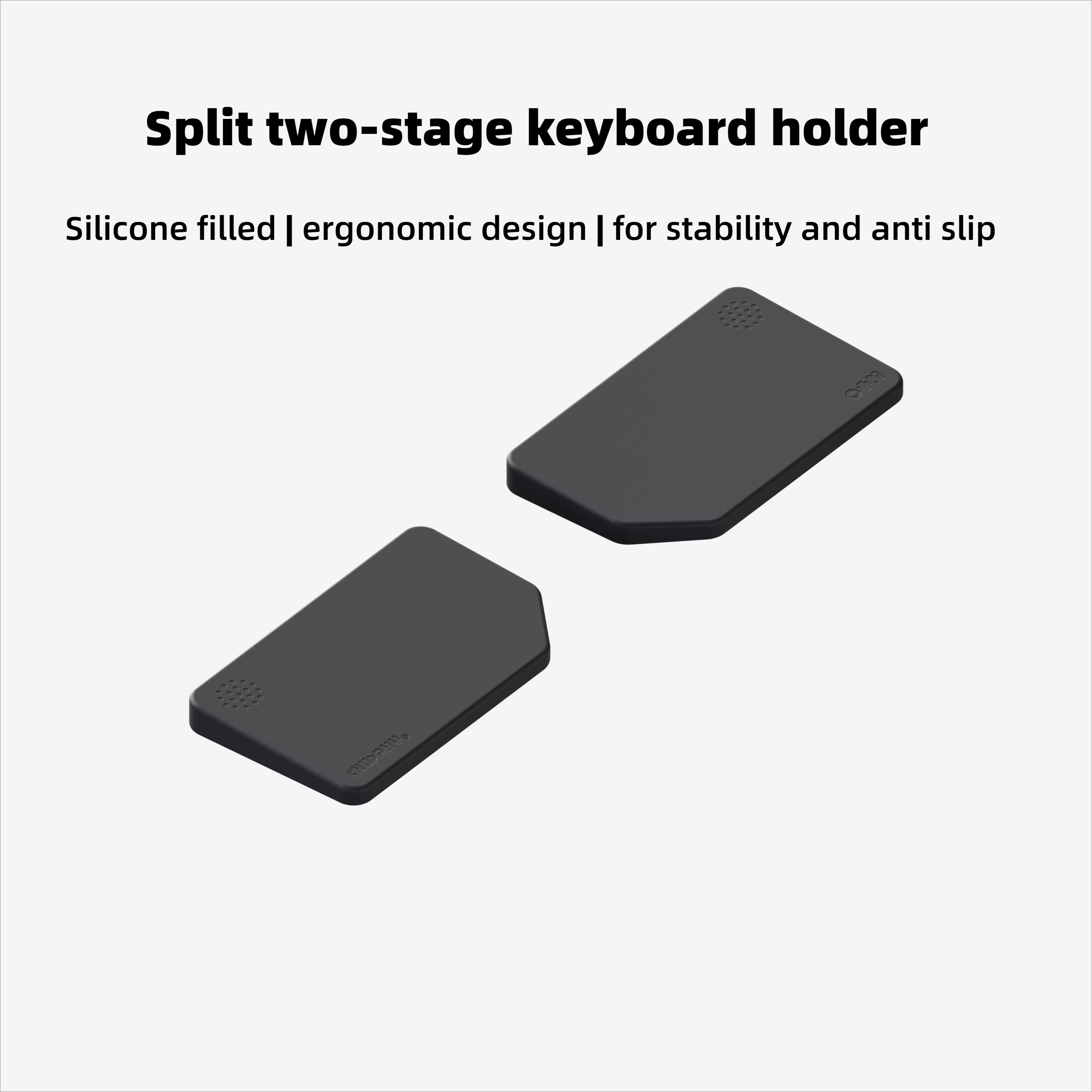 2-in-1 Split Keyboard Wrist Rest, Adjustable Height Ergonomic Palm Support Pad for Mechanical Keyboards, Plastic Wrist Pad with Dual-Level Design