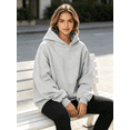 thumbnail image 5 of Women's Oversized Solid Hoodie, Casual Long Sleeve Pullover Hooded Sweatshirt with Kangaroo Pocket, Loose Fit Basic Daily Tops for Fall Winter, 5 of 6