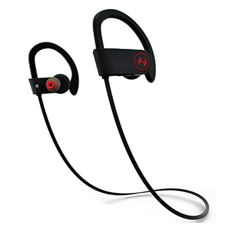 Bluetooth Headphones, Hussar Magicbuds Best Wireless Sports Earphones with Mic, IPX7 Waterproof, HD Sound with Bass, Noise Cancelling, Secure Fit, up to 9 hours working time (2018 Edition)